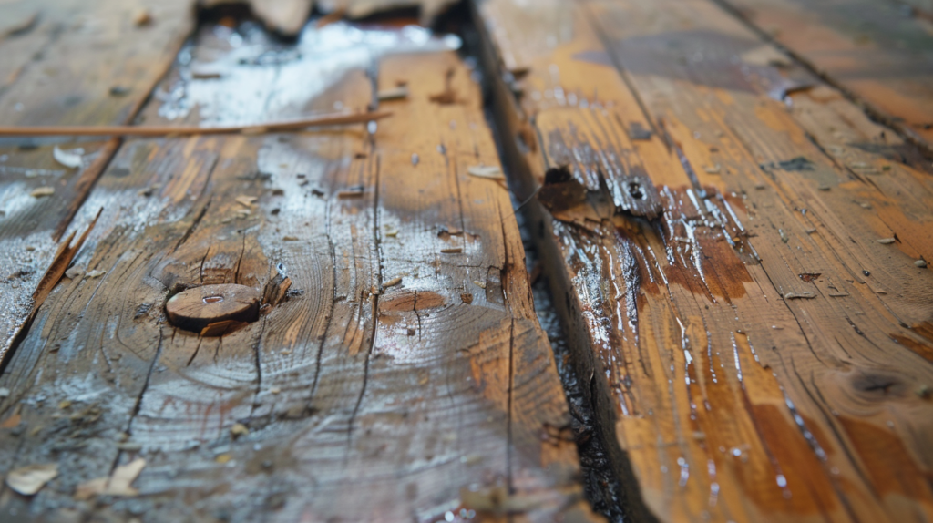 water damaged floor joist